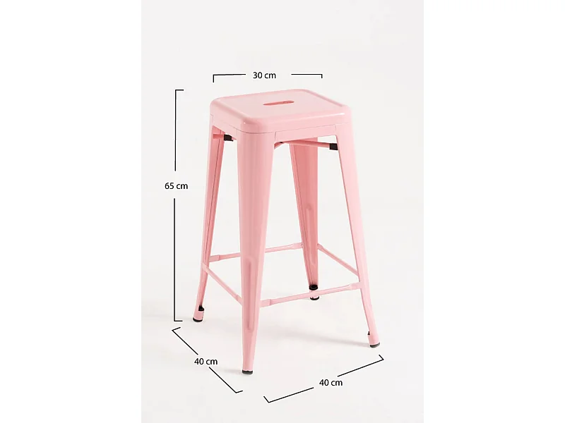 Lote de 6 Taburetes Torix Bajos - Rosa