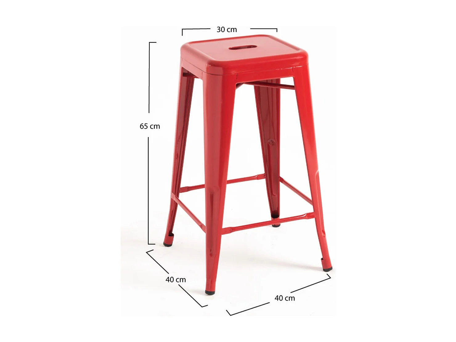 Lote de 2 Taburetes Torix Bajos - Rojo