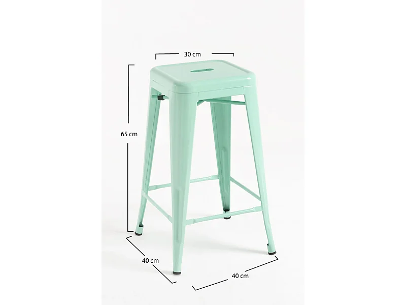 Lote de 4 Taburetes Torix Bajos - Verde menta