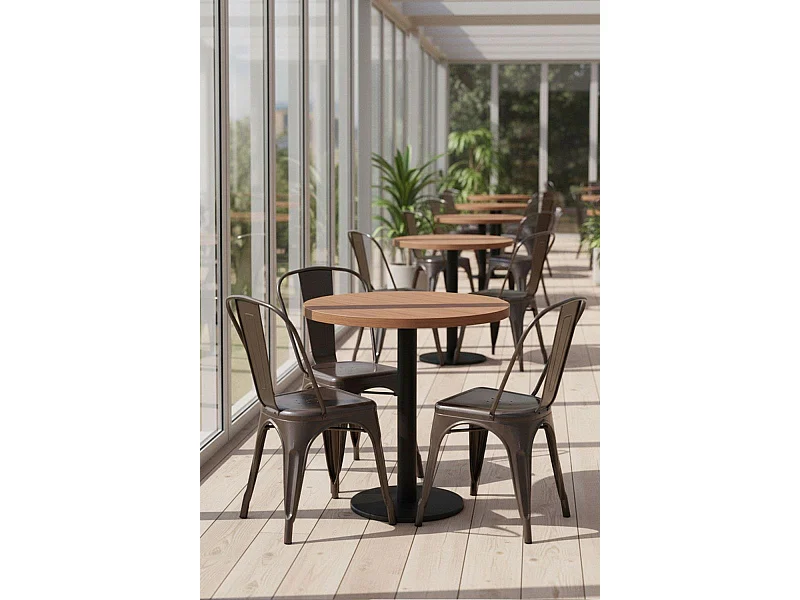 Mesas Bar - Mesa Kuat Redonda - Negro