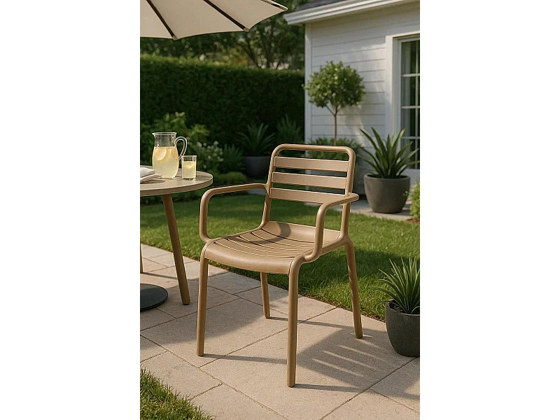 Sillas Jardín - Silla Belia con Brazos - Beige
