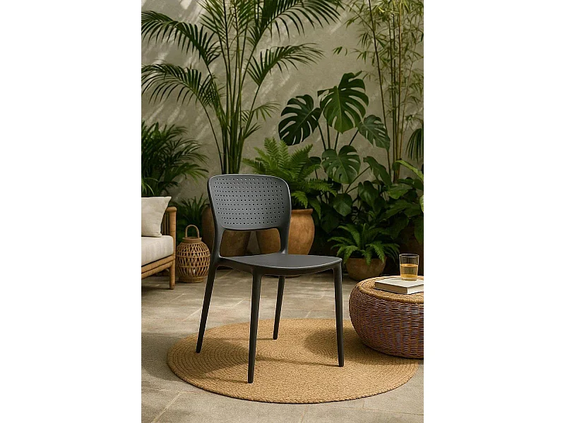 Sillas Jardín - Silla Fresk - Gris oscuro