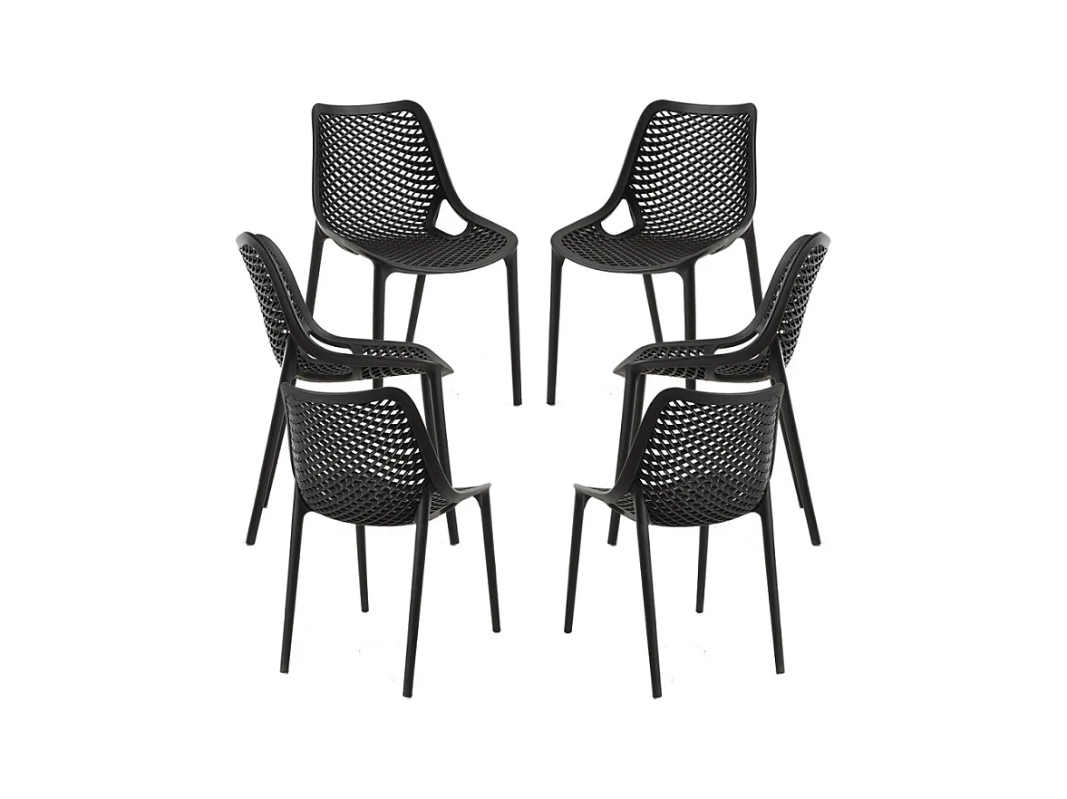 Packs Sillas Jardín - Pack 6 Sillas Kusin - Negro