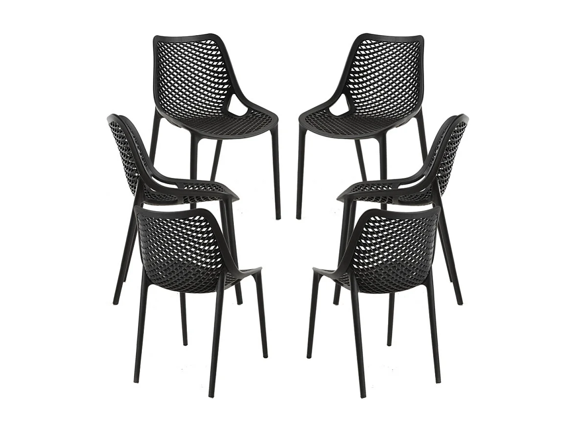 Packs Sillas Jardín - Pack 6 Sillas Kusin - Negro