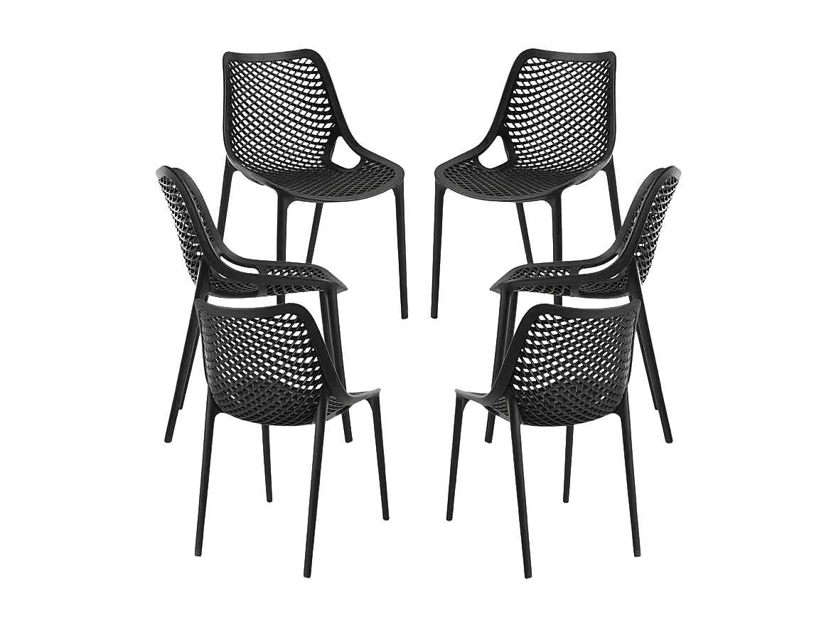Packs Sillas Jardín - Pack 6 Sillas Kusin - Negro