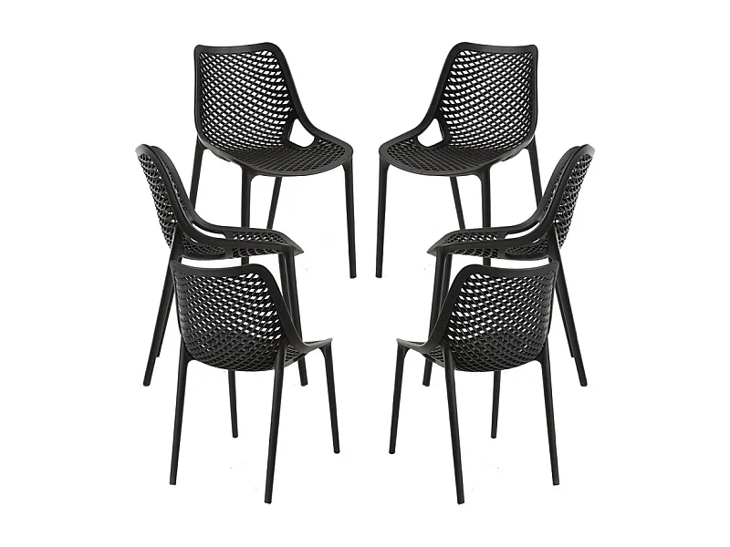 Packs Sillas Jardín - Pack 6 Sillas Kusin - Negro
