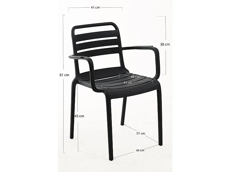 Sillas Jardín - Silla Belia con Brazos - Negro