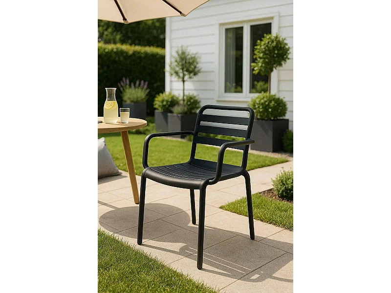 Sillas Jardín - Silla Belia con Brazos - Negro