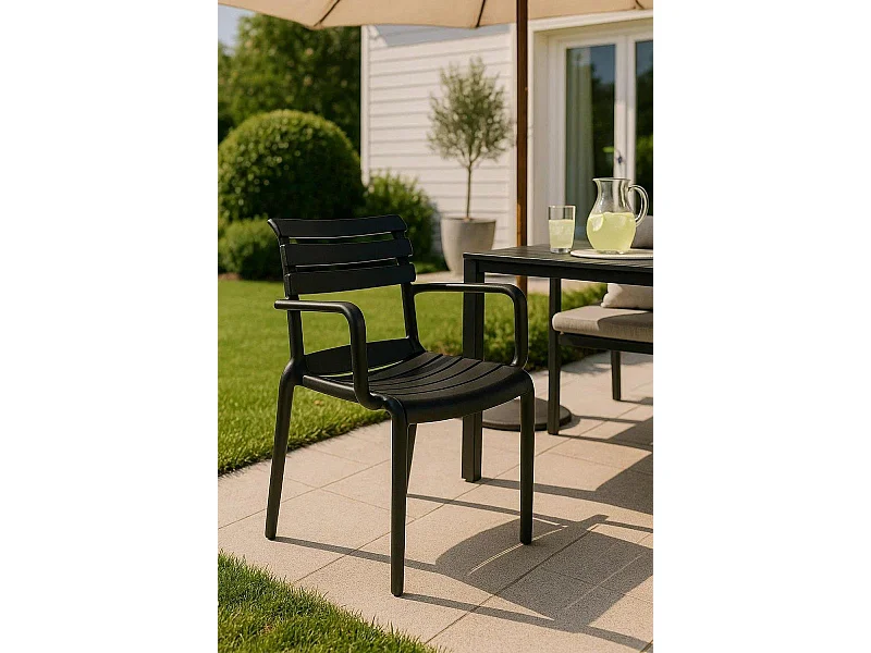Sillas Jardín - Silla Lamix con Brazos - Negro