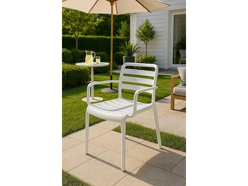 Sillas Jardín - Silla Belia con Brazos - Blanco
