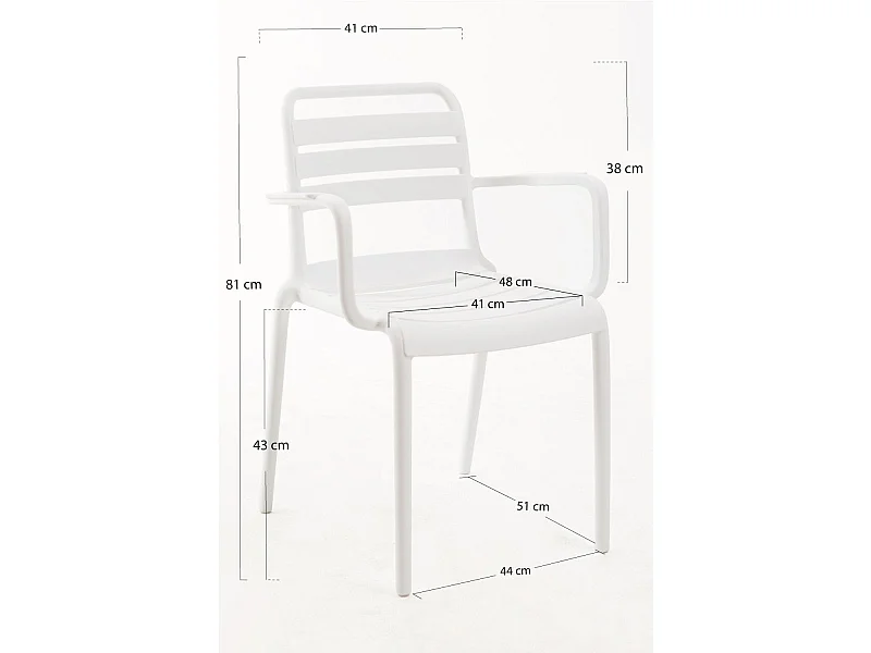 Sillas Jardín - Silla Belia con Brazos - Blanco