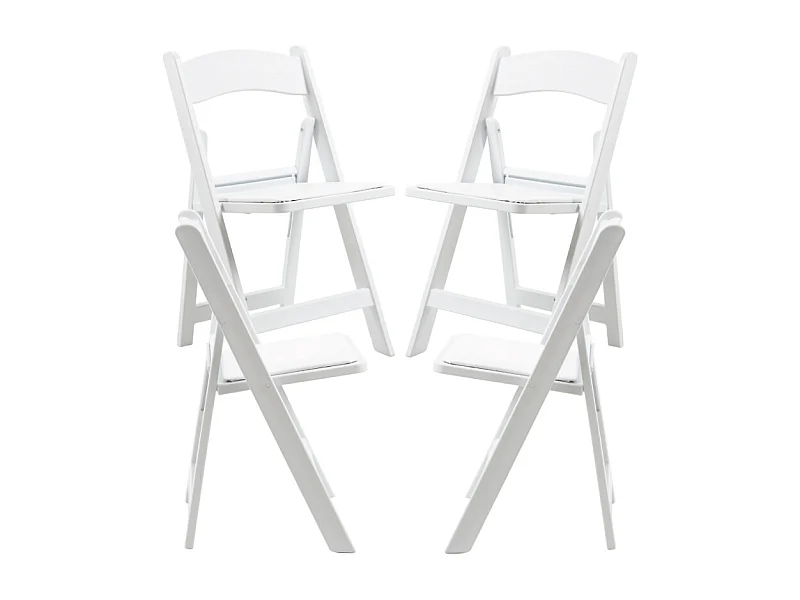 Sillas Plegables - Pack 4 Sillas Gala Plegable con Cojín efecto Madera - Blanco