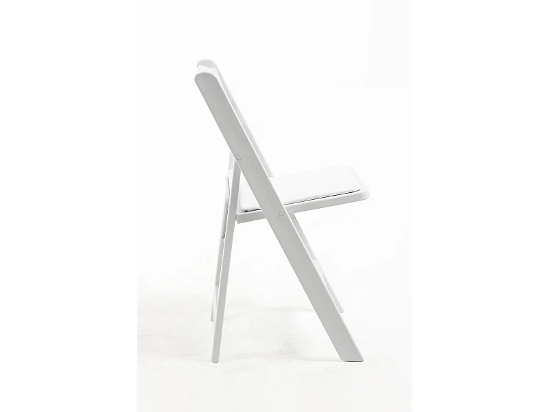 Sillas Plegables - Pack 4 Sillas Gala Plegable con Cojín efecto Madera - Blanco