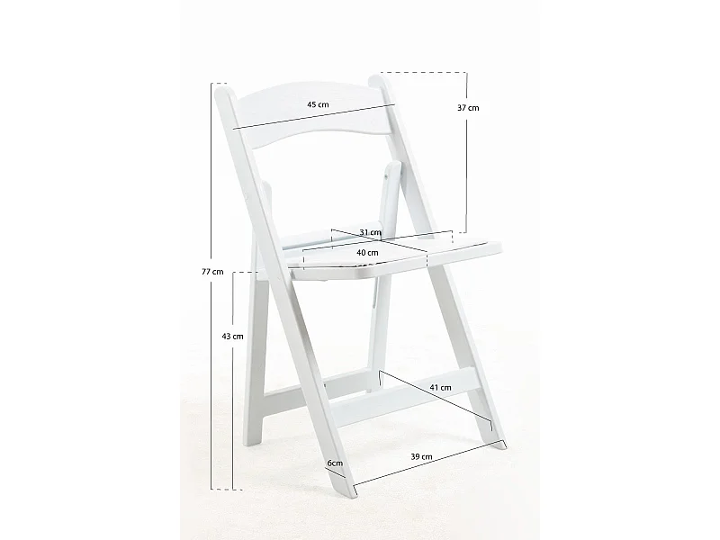Sillas Plegables - Pack 4 Sillas Gala Plegable con Cojín efecto Madera - Blanco