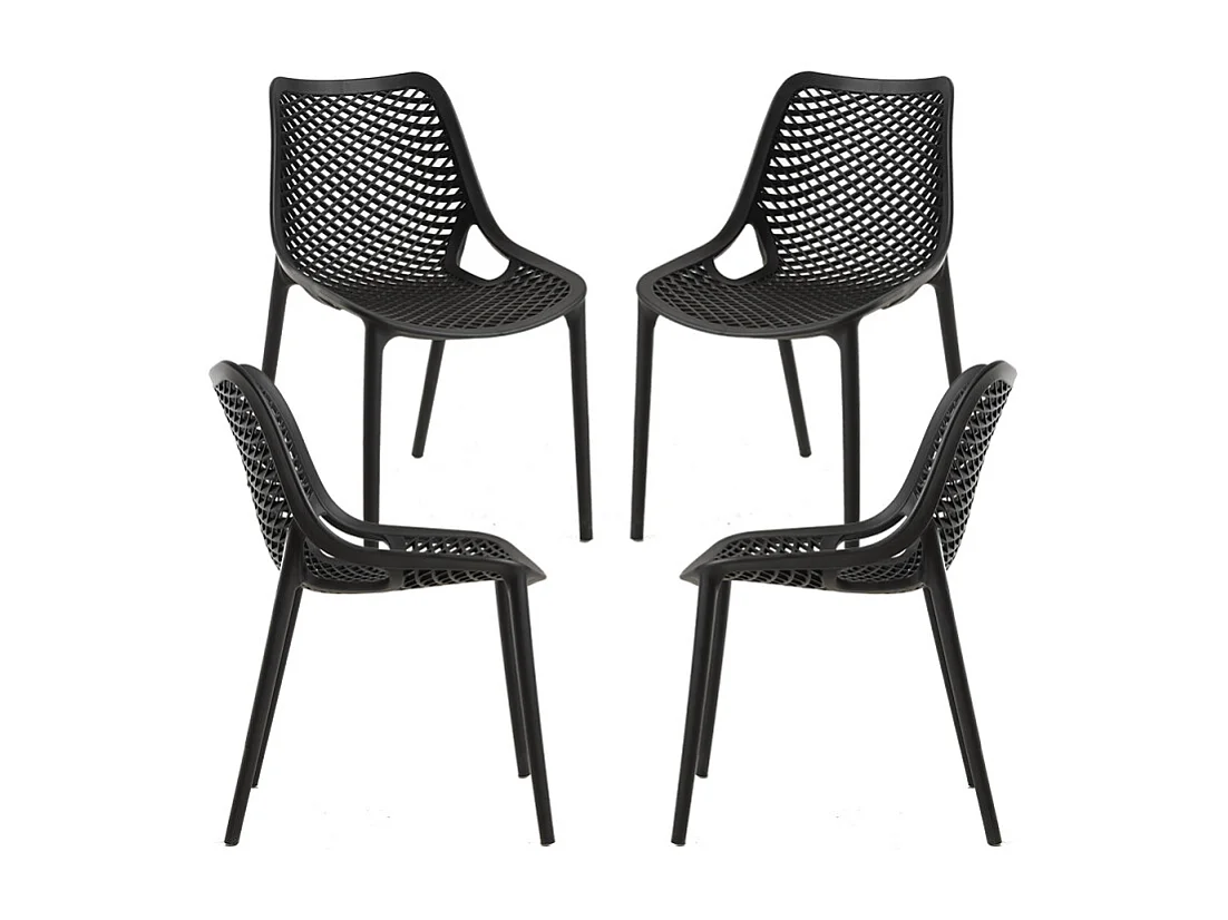 Packs Sillas Jardín - Pack 4 Sillas Kusin - Negro
