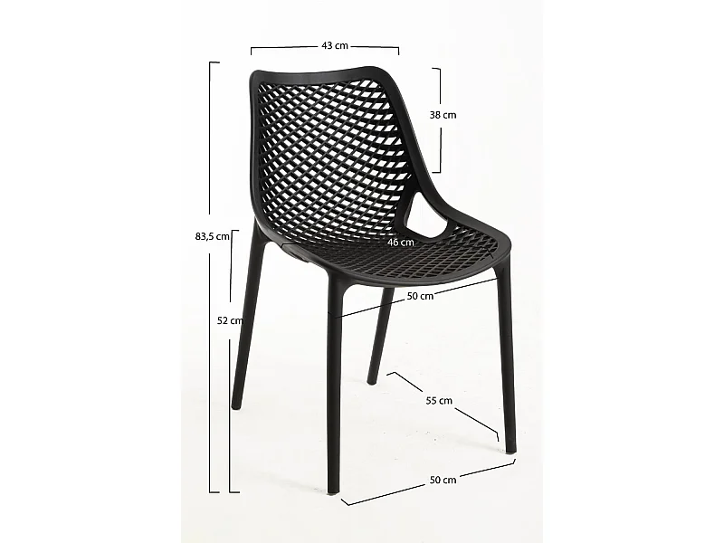 Packs Sillas Jardín - Pack 4 Sillas Kusin - Negro
