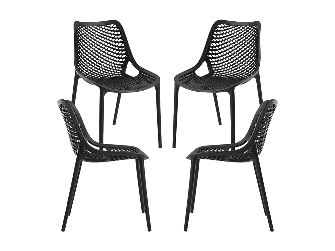 Packs Sillas Jardín - Pack 4 Sillas Kusin - Negro