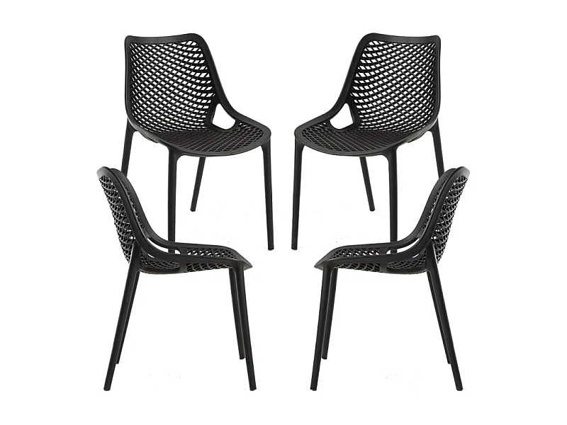 Packs Sillas Jardín - Pack 4 Sillas Kusin - Negro