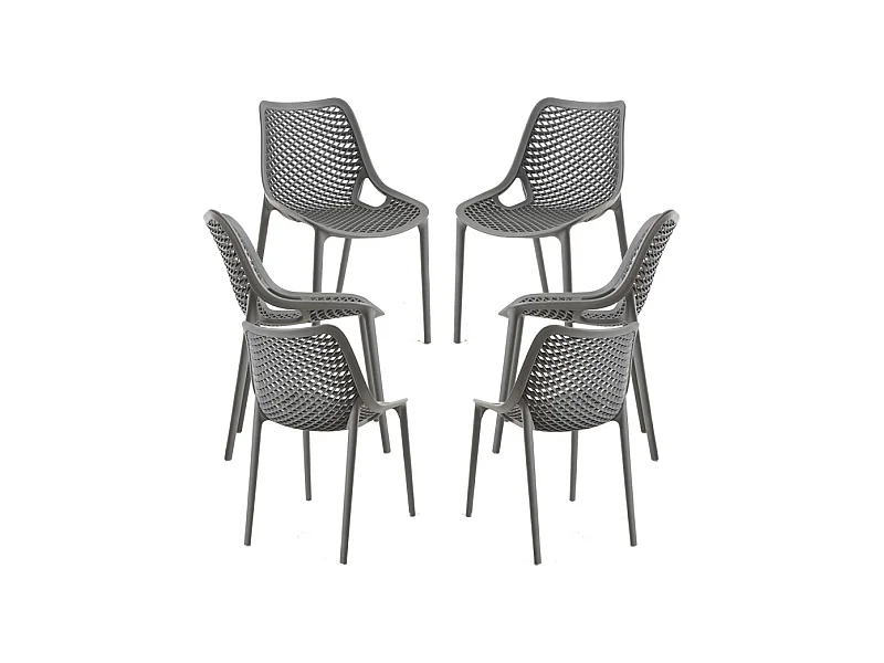 Packs Sillas Jardín - Pack 6 Sillas Kusin - Gris oscuro