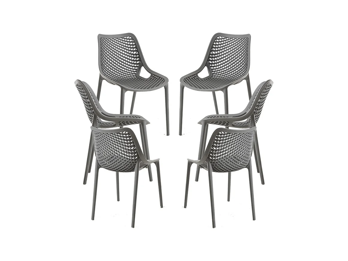 Packs Sillas Jardín - Pack 6 Sillas Kusin - Gris oscuro