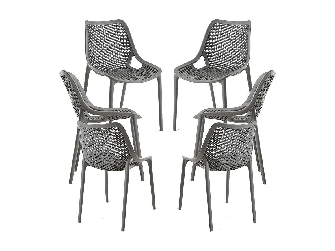 Packs Sillas Jardín - Pack 6 Sillas Kusin - Gris oscuro