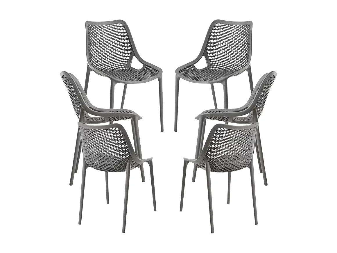 Packs Sillas Jardín - Pack 6 Sillas Kusin - Gris oscuro
