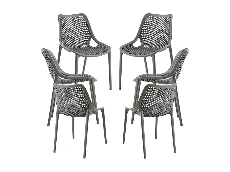 Packs Sillas Jardín - Pack 6 Sillas Kusin - Gris oscuro