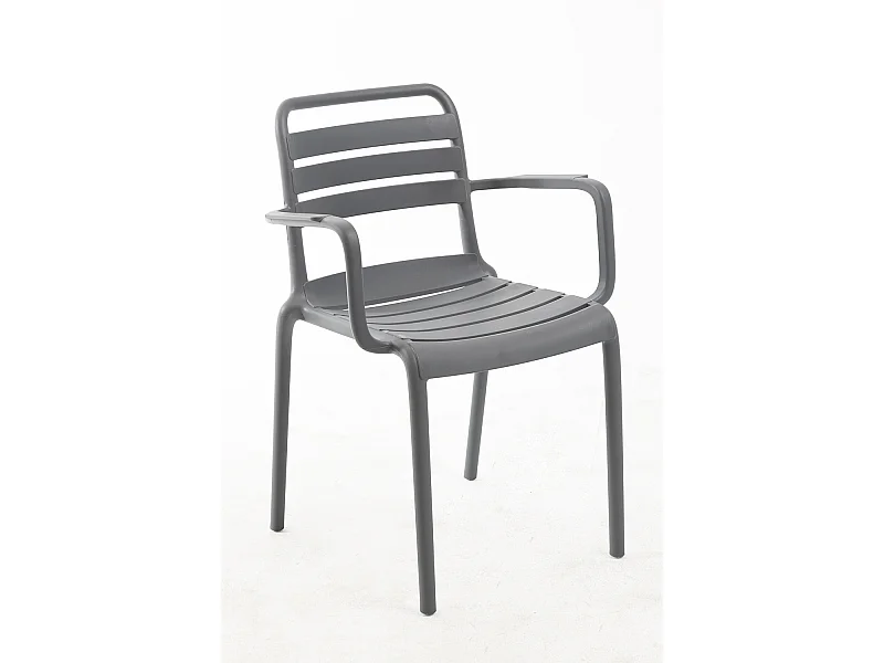 Sillas Jardín - Silla Belia con Brazos - Gris oscuro