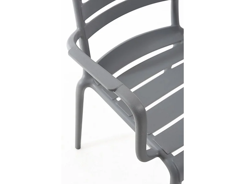 Sillas Jardín - Silla Belia con Brazos - Gris oscuro