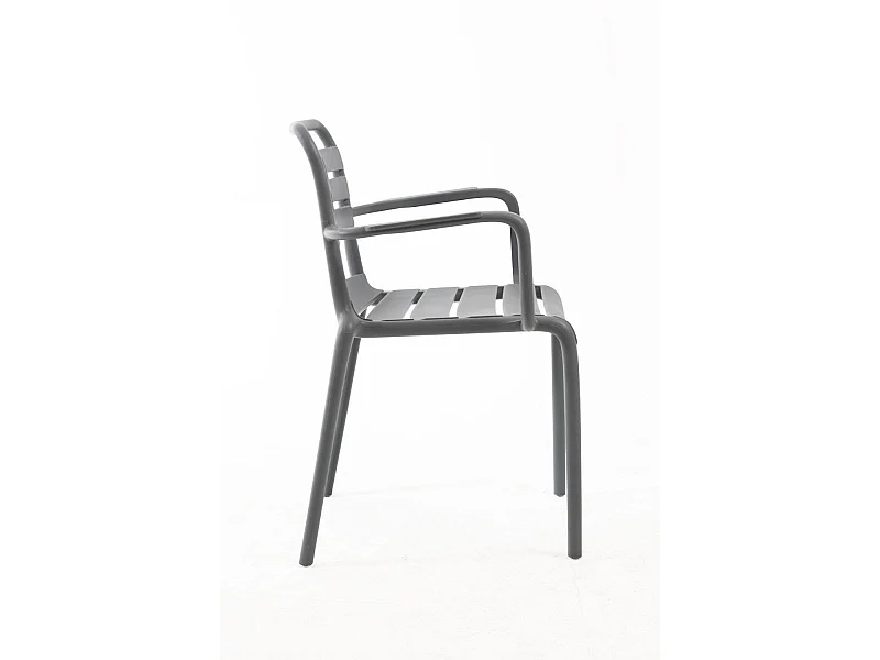 Sillas Jardín - Silla Belia con Brazos - Gris oscuro