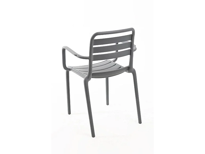 Sillas Jardín - Silla Belia con Brazos - Gris oscuro