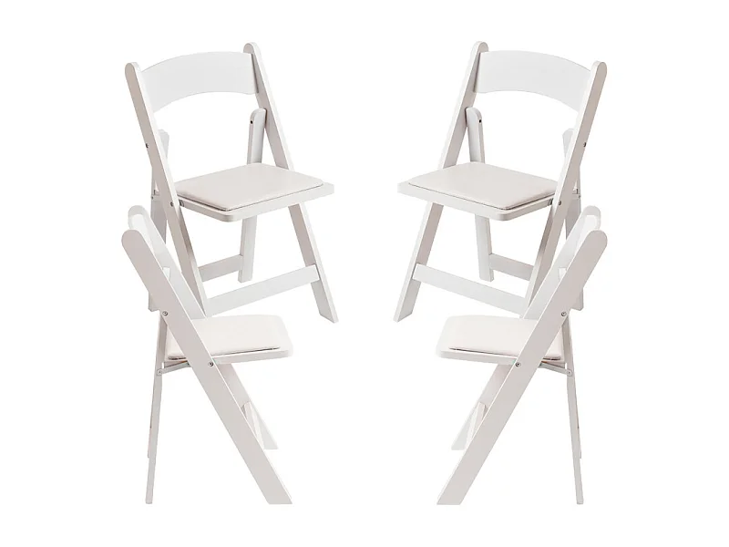 Sillas Plegables - Pack 4 Sillas Plegables Wala Madera - Blanco