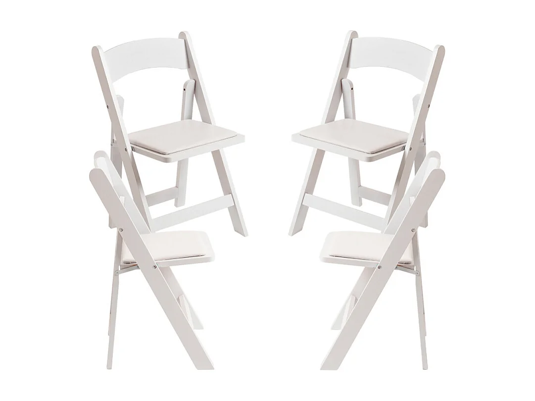Sillas Plegables - Pack 4 Sillas Plegables Wala Madera - Blanco