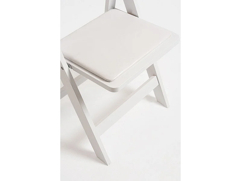 Sillas Plegables - Pack 4 Sillas Plegables Wala Madera para Escritorio y Comedor - Blanco