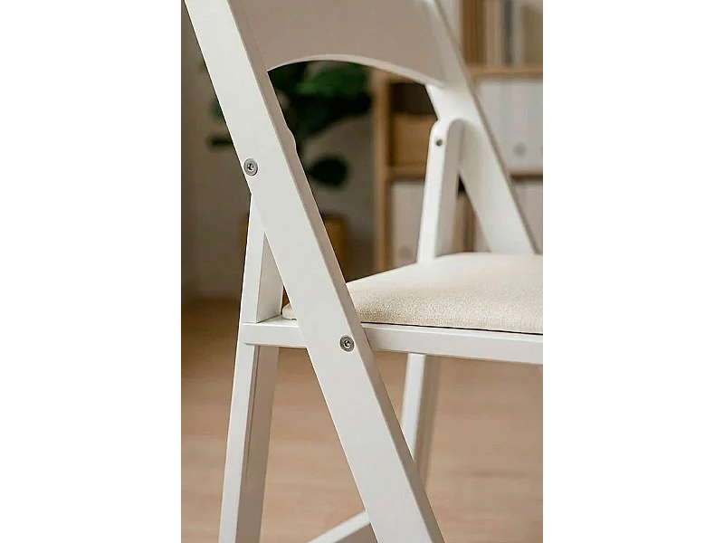 Sillas Plegables - Pack 4 Sillas Plegables Wala Madera para Escritorio y Comedor - Blanco