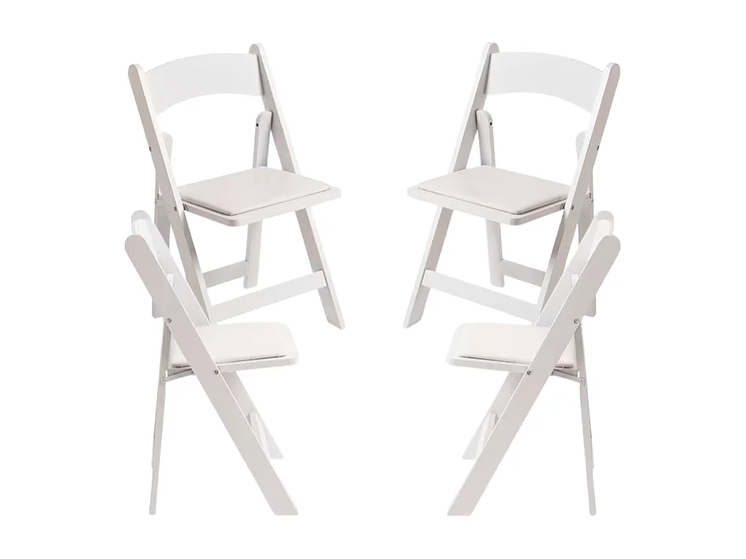 Sillas Plegables - Pack 4 Sillas Plegables Wala Madera para Escritorio y Comedor - Blanco
