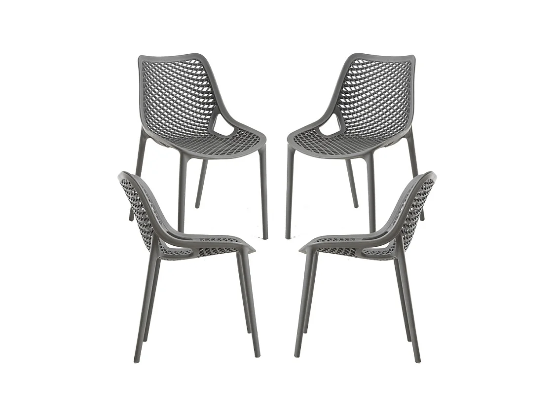 Packs Sillas Jardín - Pack 4 Sillas Kusin - Gris oscuro