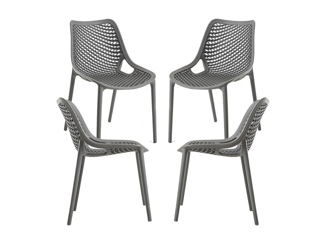 Packs Sillas Jardín - Pack 4 Sillas Kusin - Gris oscuro