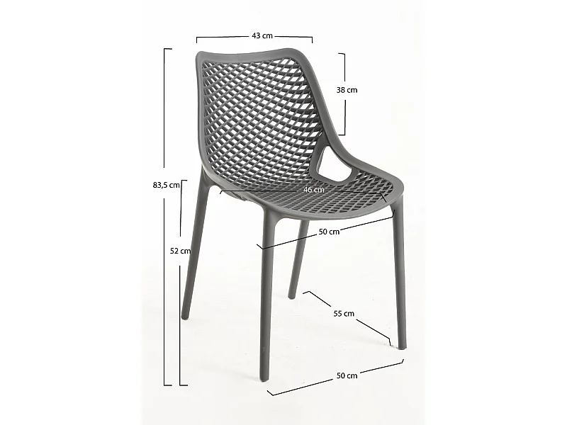 Packs Sillas Jardín - Pack 4 Sillas Kusin - Gris oscuro