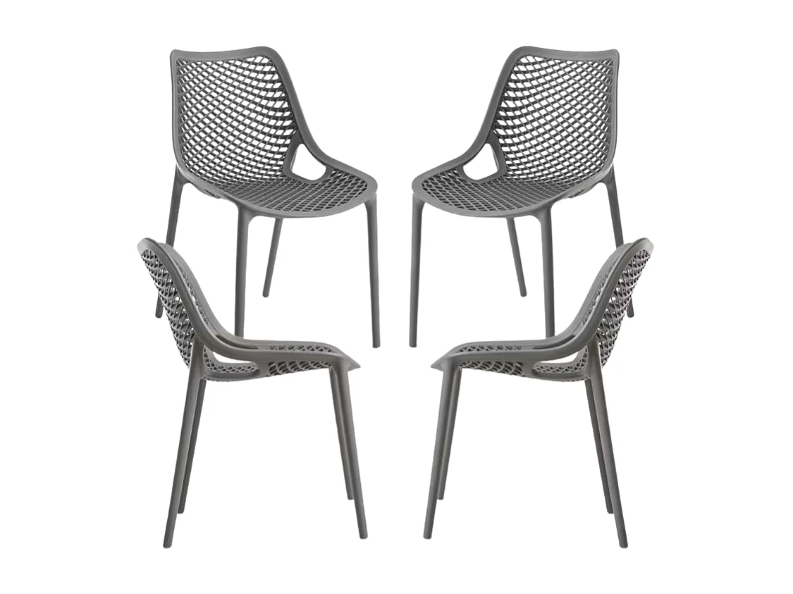 Packs Sillas Jardín - Pack 4 Sillas Kusin - Gris oscuro