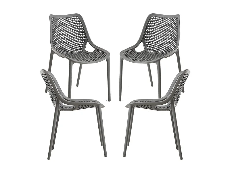 Packs Sillas Jardín - Pack 4 Sillas Kusin - Gris oscuro