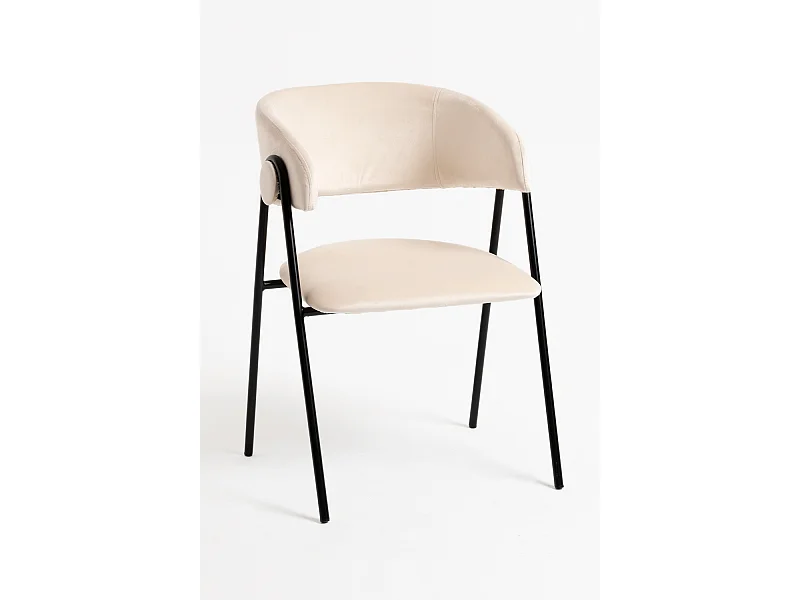 Sillas Comedor - Silla Mihu Black Terciopelo - Beige