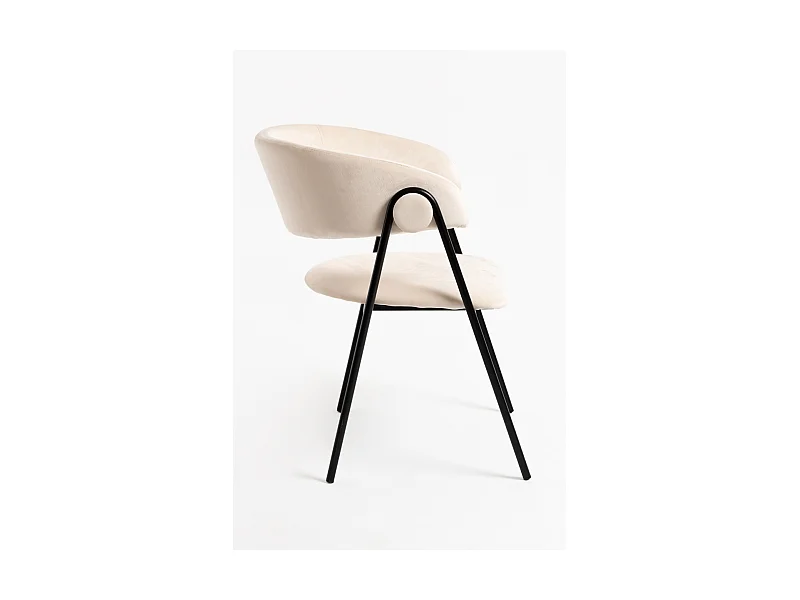 Sillas Comedor - Silla Mihu Black Terciopelo - Beige