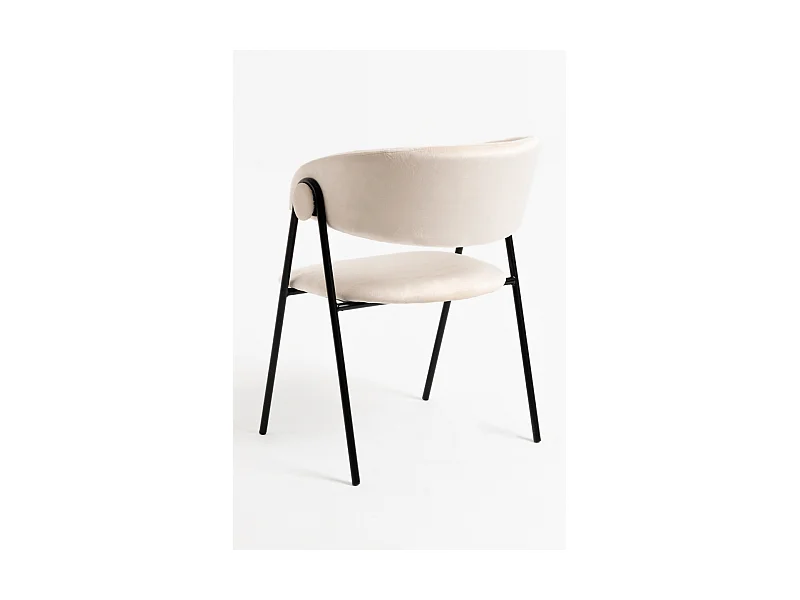 Sillas Comedor - Silla Mihu Black Terciopelo - Beige