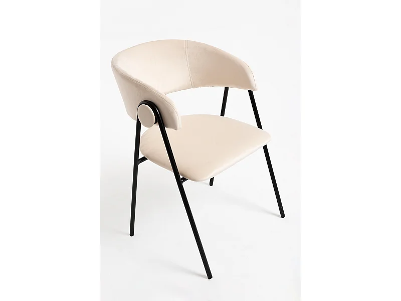 Sillas Comedor - Silla Mihu Black Terciopelo - Beige
