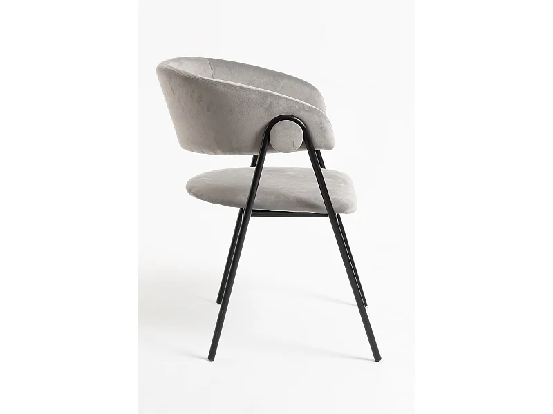 Sillas Comedor - Silla Mihu Black Terciopelo - Gris claro