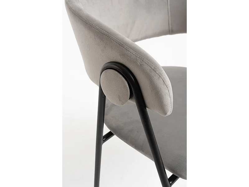 Sillas Comedor - Silla Mihu Black Terciopelo - Gris claro