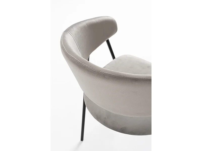 Sillas Comedor - Silla Mihu Black Terciopelo - Gris claro
