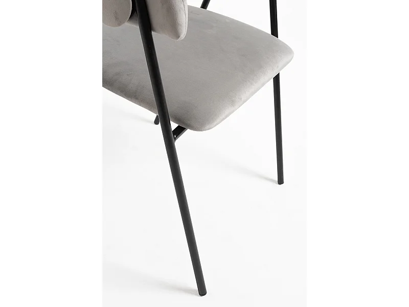 Sillas Comedor - Silla Mihu Black Terciopelo - Gris claro
