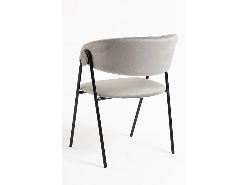 Sillas Comedor - Silla Mihu Black Terciopelo - Gris claro